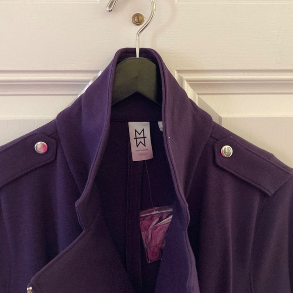 M by Marc Bouwer Ponte Knit Motorcycle Jacket/Zippers/Pockets/Plum/Size M/NWT!!! - Picture 4 of 5